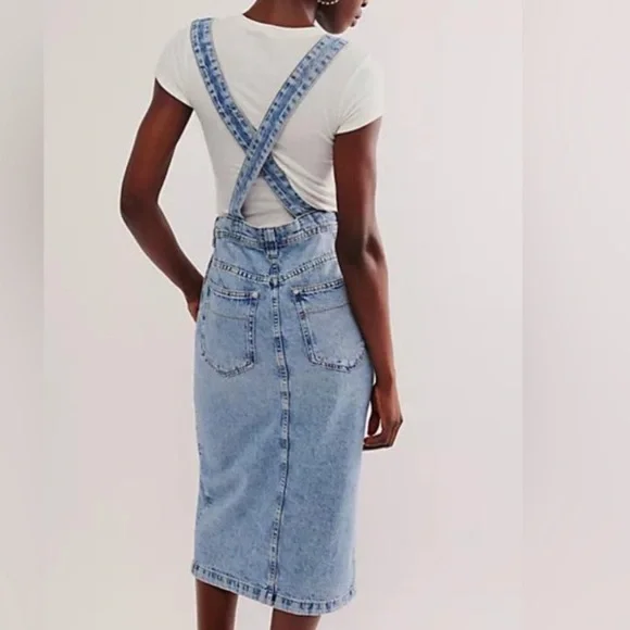 We the free Denim skirt Overalls small Bardot - Picture 3 of 10
